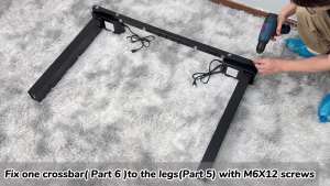 Kerangka Meja Dua Motor Tinggi yang Dapat Diatur dengan Kaki Meja Adjustable