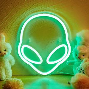 Chi-buy LED Neon Alien USB Powered Neon Signs Night Light 3D Wall Art Bedroom Living Room Decor Lamp Signs