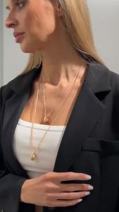 SHIXIN Minimalist Geometric Water Drop Pendant Necklace for Women Elegant Long Chain Sweater Chain Accessories Jewelry Gifts