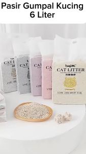 THE BEST CAT LITTER-PASIR KUCING GUMPAL WANGI / Pasir Kucing Gumpal Murah / Isi Tofu Campur Cat Litter Pasir 6 Litter - FR GALLERY