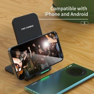 Ultra‑Thin Foldable Fast Wireless Charging Stand High‑Speed Charger Dock Compatible with iPhone 17/16/15/14/13 Pro Max