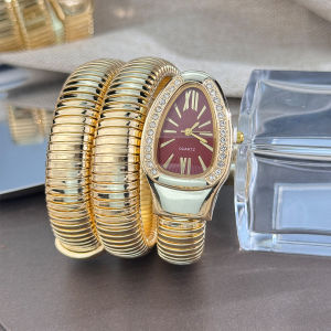 Fashionable European And American Snake-Shape Elastic Wrapping Quartz Ladies Watch with Embedded Diamond Bracelet Watch