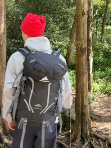 45L Hiking Backpack Water‑Resistant Wear‑Resistant Multi‑Compartment Lightweight Nylon Outdoor Backpack with Separate Bottom Compartment for Camping Trekking Travel