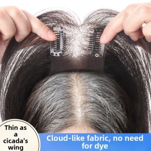 Volumizing Fluffy White Hair Covering Womens Hair Topper