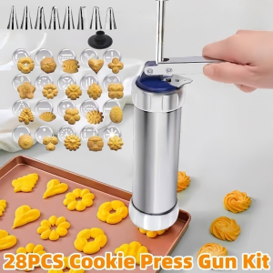 28PCS Cookie Press Machine Kit Icing Press Kit Cookie Maker Biscuit Maker Set Biscuit Maker Press Set