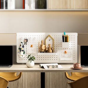 Desktop Baffle Screen Wire-Wrap Board Punch-Free Desk Storage Study Desk Countertop Commodity Shelf Station Hanging