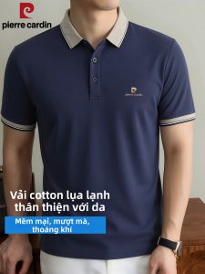 Pierre Cardin | Áo Sơ Mi Nam Tay Ngắn Mùa Hè Cotton Lụa Băng