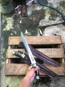 Pisau HSS 30cm Sarung Kulit untuk daging