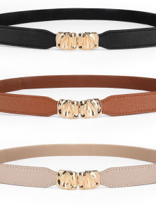 เข็มขัดเอวยางยืดตกแต่งกระโปรงสั้นสไตล์เกาหลีสำหรับผู้หญิง เข็มขัดเอวแฟชั่นสีดำและสีเทา