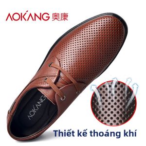 AOKANG | Giày Da Thật Nam Phong Cách Công Sở Thường Ngày Đế Mềm Lót Nỉ