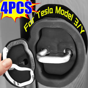 4PCS Car Door Lock Protection Pads Door Shock Absorbing Cushion Mats Thicken Anti-collision Stickers Universal Anti Rust Silica Gel for Model 3/Y