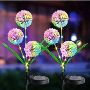 1PC/2PC 1/3 Head Solar Dandelion LED Courtyard Light LED Solar Lawn Light Floor Plug Outdoor Garden Landscape Decoration Light