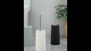 AITPER Water Leak Proof Bath Cleaner with Base Stainless Steel Standing Stand Toilet Brush Holder Set Cleaning Brush Toilet Brush