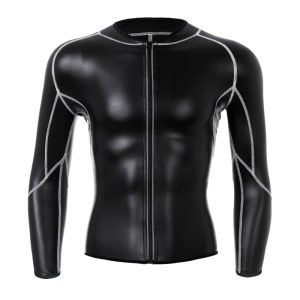 New Mens Fitted Long Sleeve Latex Nylon Leather Jacket Fashionable Biker Style Warm Base Shirt Urban Style Zipper Decoration