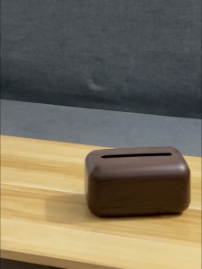BHQ Nordic Walnut Wood Grain Plastic Tissue Box Living Room Dining Table Office Desktop Paper Box Storage Box Kotak Tisu