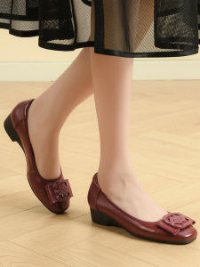 Fuguiniao | Mothers Day Genuine Leather Wedding Red Shoes