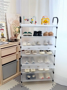 SALVO Stackble Stainless Steel  Dust Proof Cover Shoe Rack Multifunctional Shoe Rack Organizer For Bedroom Living Room