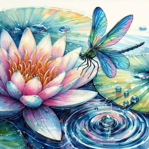 Huacan 5D DIY Diamond Painting Dragonfly Lotus Diamond Mosaic Animal Flower Kit Home Decoration