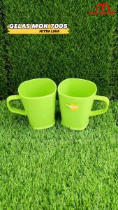 Mitra Loka Cangkir Plastik Mug MOK 7005 Golden Sunkist Gelas 400mL