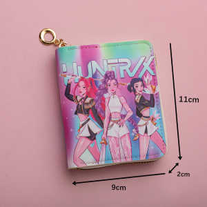 Bandai | Anime KPOP Womens Short Wallet PU Leather Multi-Slot Credit Card Holder Small Zipper Clutch Coin Purse Female Accessory