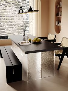 Suspended Wooden Acrylic Dining Table