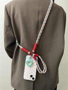 TianYu Sweet Polka Dot Control Phone Case for  15Pro Max with Lanyard 14Pro Max Crossbody 13Pro 12 Simple 11 Heart Pendant