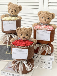 Cute Birthday Gift Doll Bouquet Creative Gift Box for Girlfriend Best Friend Girls Graduation Present Festive Universal