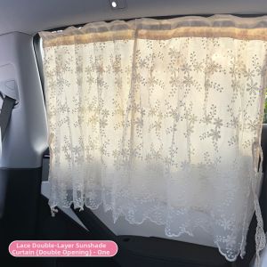 KAYIBEI | Rail Sliding Lace Embroidery Linen Cotton Car Window Shade