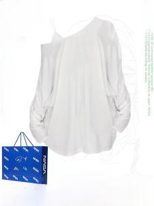 เสื้อยืดแขนยาวป้องกันแสงแดดแบบหลวมๆ สำหรับผู้หญิงในช่วงฤดูร้อน ทรงหลวมๆ แขนกระต่าย ทรงหลวมๆ ปกปิดเนื้อผ้าโพลีเอสเตอร์ 100%