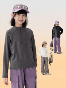 zosee | Áo Pullover Nửa Khóa Kéo Giữ Nhiệt Cho Bé Gái Thu Đông