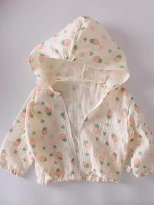 2025 New Childrens Summer Cotton Air Conditioning Open Cardigan Lightweight Breathable Sun Protection Soft Casual Wear