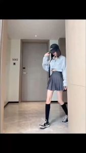 Ladateens Shop กระโปรงเกาหลี กระโปรงเอวสูง กระโปรงหนัง หมองสั้น กระโปรงกางเกง ราคา 1,100 บาท