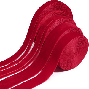 5-10yards/roll 0.6-3.2cm Velvet Ribbons Red Color Single Face Flocking Webbing For DIY Christmas Gifts Wrapping Decoration
