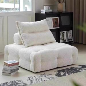 Detachable Fabric Sofa Bed Tatami Block Sofa Small Living Room Single Double Person Couch Lazy Sofa Cotton Linen Filled