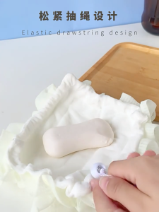 Bola Mandi Tali Tarik Drawstring Bath Sponge Soft Shower Loofah Body Scrubber Clean Bubble Bath Ball