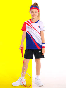 Kids Badminton Uniform Quick Dry Sportswear Short Sleeve Shorts Skirt Training Team Tennis Clothes Polyester Fiber Digital Direct Spray