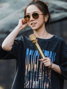 Loose Cotton T-Shirt Womens Summer Street Style Printed Casual Top Vintage Short Sleeve round Neck Mandy Chu Concert Tour