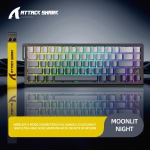 ATTACK SHARK | ATTACK SHARK X68 PROHE Magnetic Switch Wireless Keyboard 67KEYS 0.01mm Precision 8KHz Polling0.125ms Latency&RGB-5000mAh