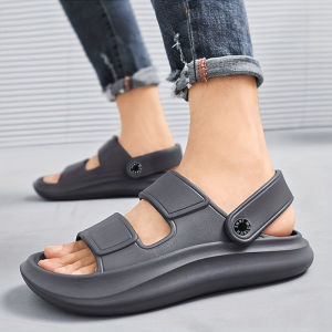Casual Mens Sandals Summer Trendy Outdoor Wear Thick Bottom Beach Anti-slip Wear Resistant Driving Outdoor Dual-purpose Slippers