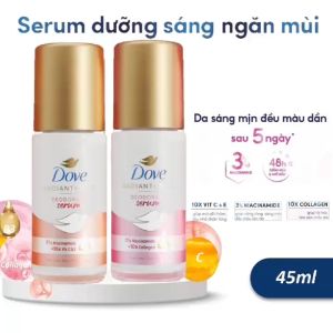 Lăn Khử Mùi Dove 45ml Tinh Chất Serum 3% Niacinamide Dưỡng Da Sáng Mịn Sau 5 Ngày Ngăn Mùi Suốt 48H