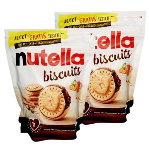 Nutella Choco Hazelnut Heart Shaped Biscuit Snack 304g Can Germany ช็อคโกแลตเนื้อถั่วมัลเบอร์รี่รูปหัวใจ ขนมปังสุก