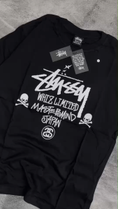 Kaos Stussy - tshirt stussy - kaos pria - tshirt pria - baju pria - kaos pria stussy x mastermind japan HITAM