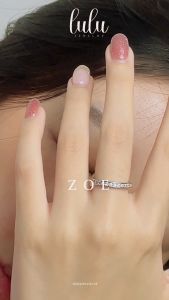 Lulu Moissanite Jewelry - Perhiasan Wanita Cincin Listring Eternity Berlian Full Moissanite Lapis Emas 18K - Zoe Listring Eternity Moissanite Ring Full Moissanite Sertifikat GRA