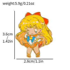Bandai | Anime Sailor Moon Cute Brooches Pins Cartoon Character Derivative Bags and Clothes Decorations Brooch Birthday Party Gifts