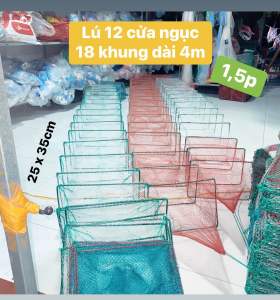 Lú bát quái 18 khung Lú 12 cửa ngục dài 4m mắt lưới 15p khung 25 x 35cm Bắt Tôm Fishing Bắt Cá