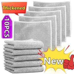 3PCS Thickened Metal Wire Cleaning Rag for Household Pots and Pans Anti-Scratch Double Layer Non-stick Oil Wire Rag Kitchen Cleaning Tool