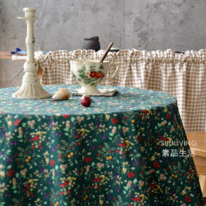 American Style Retro Countryside Tablecloth Pure Cotton Dining Table Cloth Tea Table Cover Fabric Art Decoration Floral Print