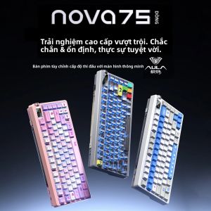 Bàn Phím Cơ Chơi Game AULA NOVA75 3 Chế Độ 10000mAh Thiết Kế Nhỏ Gọn 75% Có Dây Tùy Chỉnh Đèn Nền RGB Switch Hot-swappable