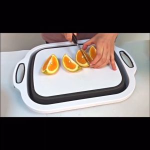 Multifunction chopping board for meat plastic makapal collapsible vegetable basket chopping board with tray folding chopping board drainer strainer washable basket cutting board kitchen chopping board plastic cutting board silicone kitchen utensils set