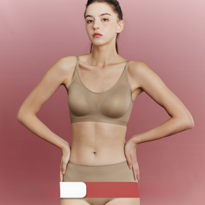 MiiOW | Ice Silk French Triangle Cup Bra Womens Thin Gathered No Steel Ring Fixed Cup Anti-Sagging Beautiful Back Underwear